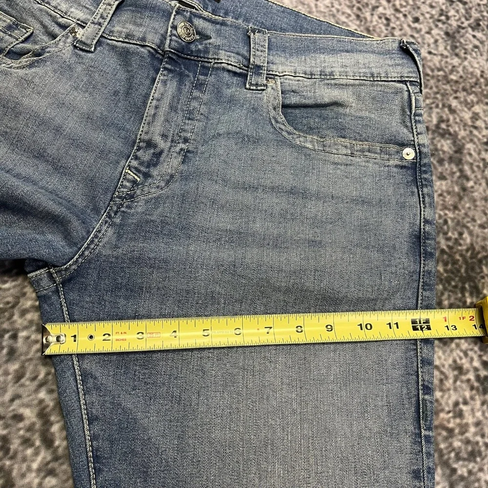 True Religion Rocco Relaxed Skinny Jeans Mens 36x34 Blue Stitch Logo Hip-Hop